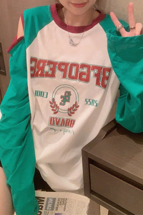 オープンショルダーラグランTシャツ DPB71065