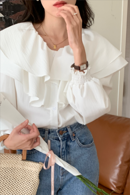 ダブルフリルシャツブラウス CPA42109