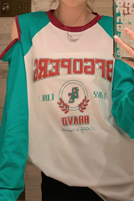 オープンショルダーラグランTシャツ DPB71065