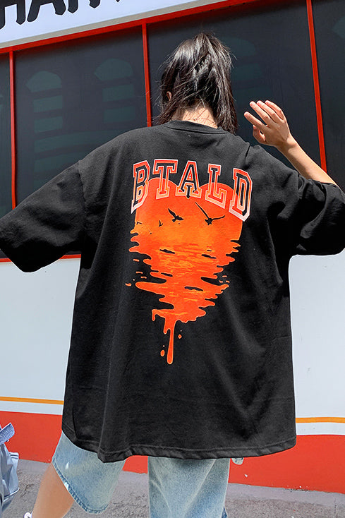 サンセットバックプリントTシャツ SPA09076