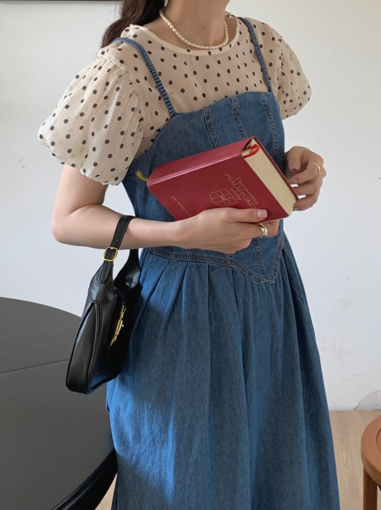 ドットパフスリーブブラウス CPA42138