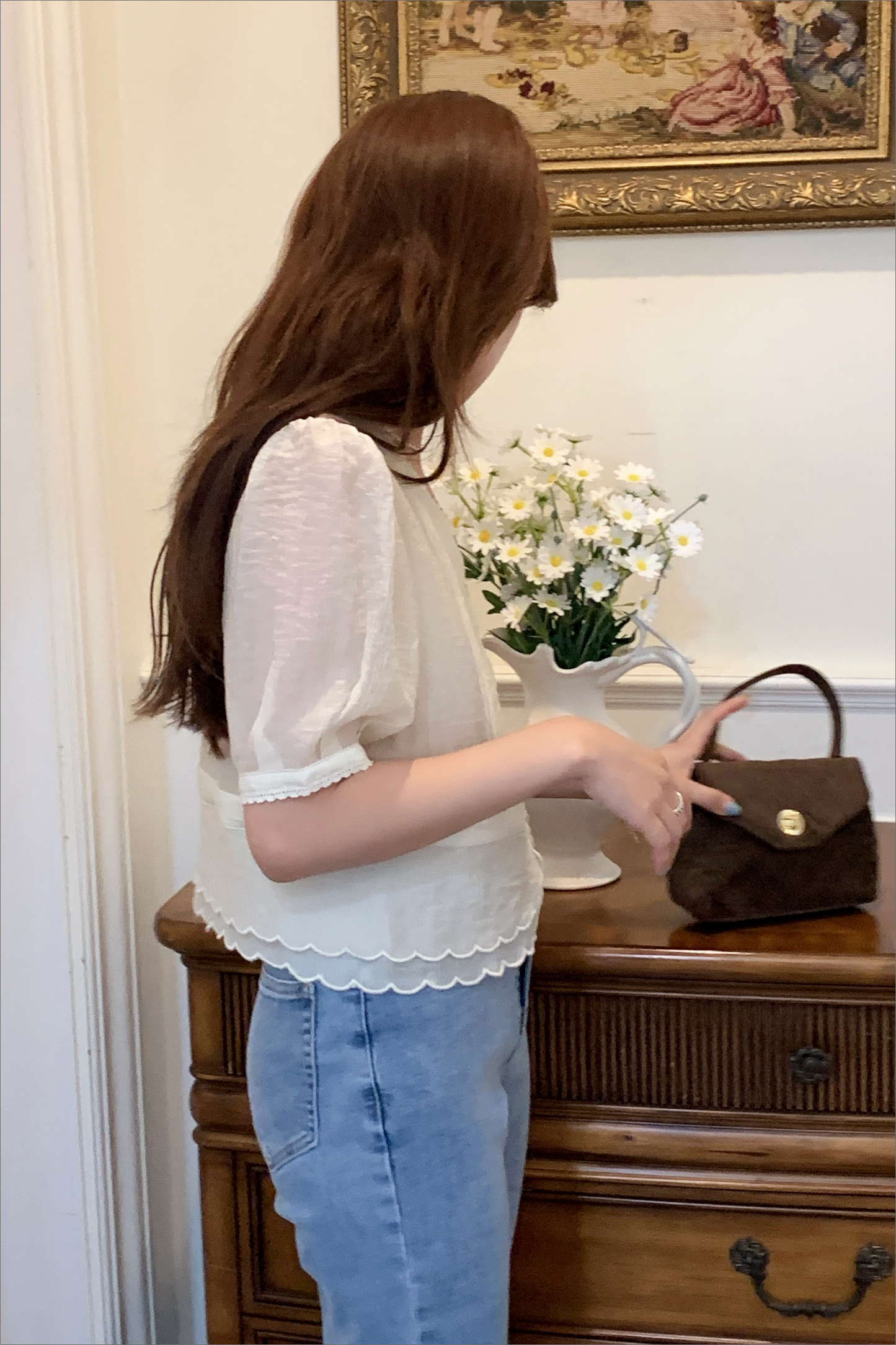 スカラップシアーブラウス CPA42093