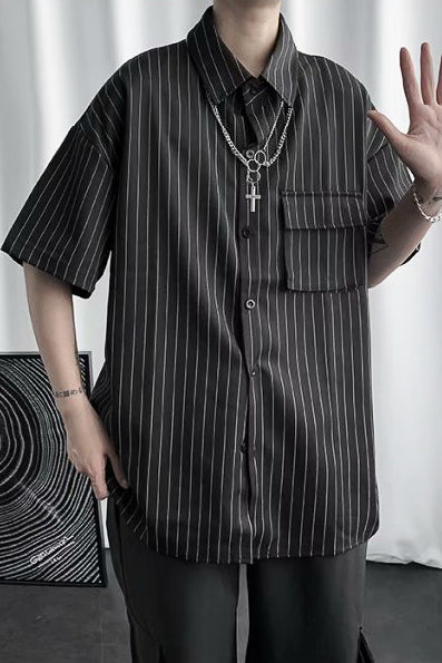 ビックポケットストライプシャツ SPA09211