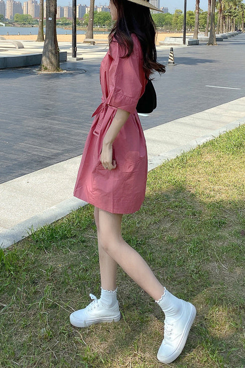 ミドルカジュアルシャツワンピース DPB71112