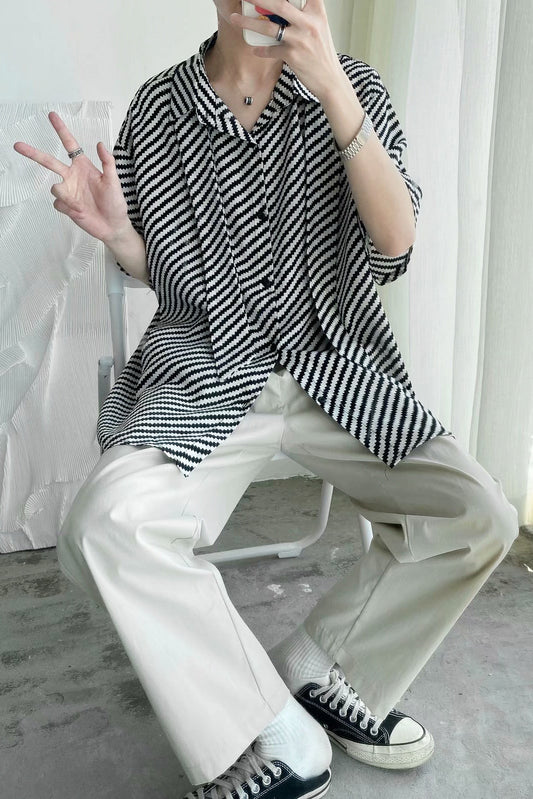 ドレープロードストライプシャツ SPA09179