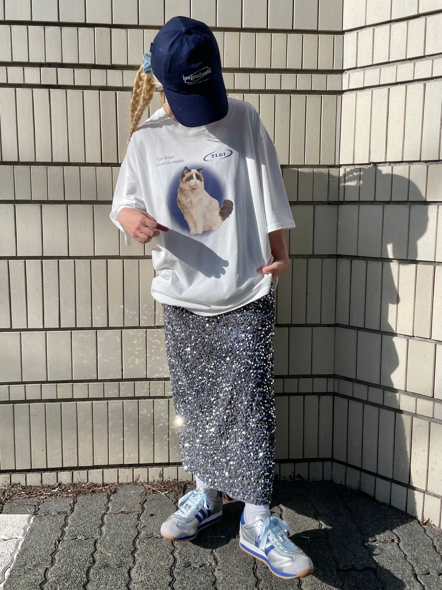 キャットプリントTシャツ DPB58019