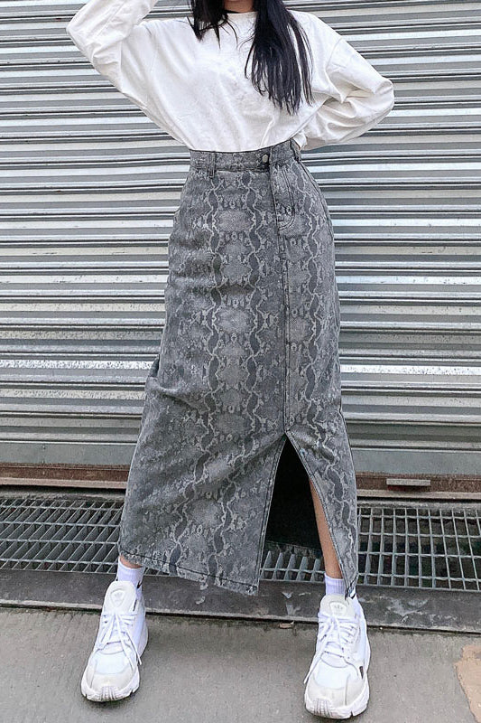 パイソン柄スリットスカート DPB71176