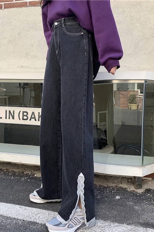 スリットレースデニムパンツ DAA02060