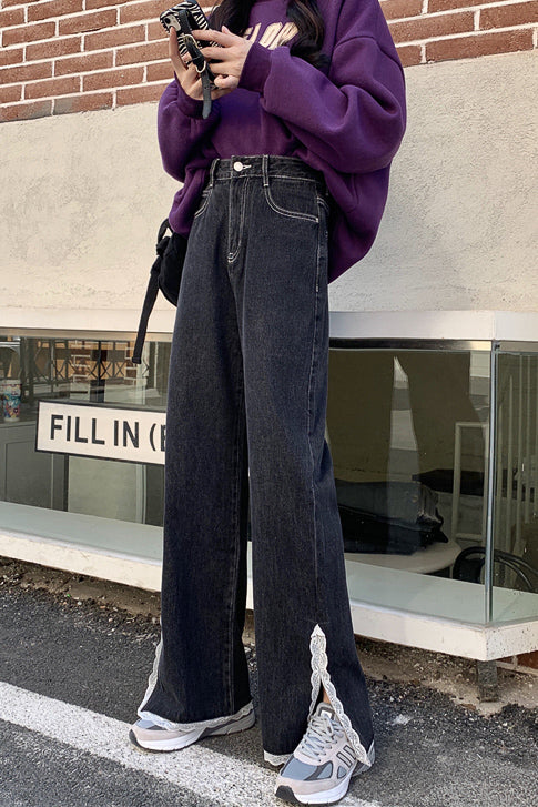 スリットレースデニムパンツ DAA02060