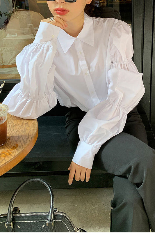 デザインスリーブホワイトシャツ DPB71153