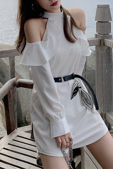 ショルダーデザインベルトワンピース DAA02151
