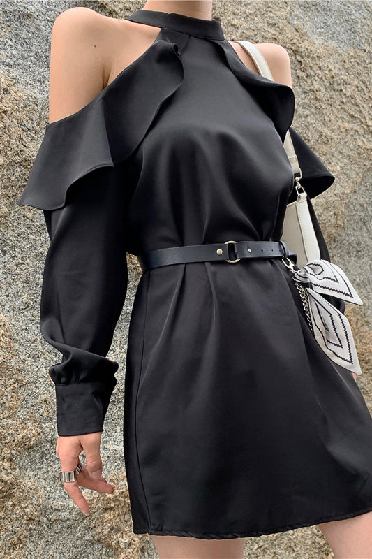 ショルダーデザインベルトワンピース DAA02151