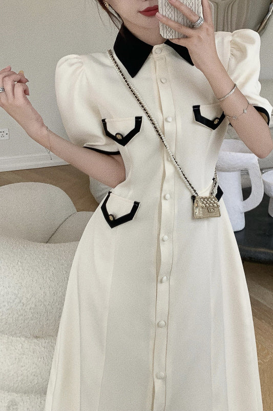 パフスリーブデザインレトロワンピース DPB71169