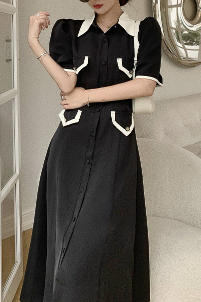 パフスリーブデザインレトロワンピース DPB71169