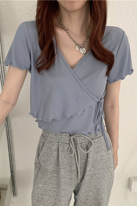 カシュクールデザインメロートップス DAA02493