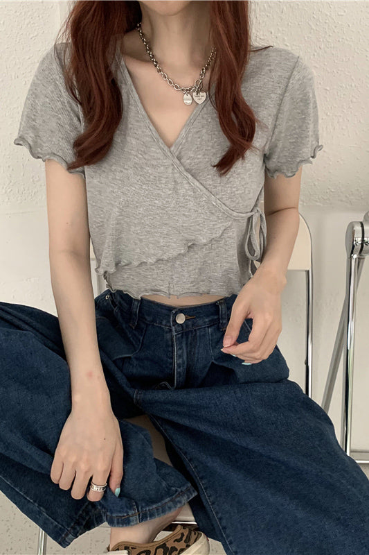 カシュクールデザインメロートップス DAA02493