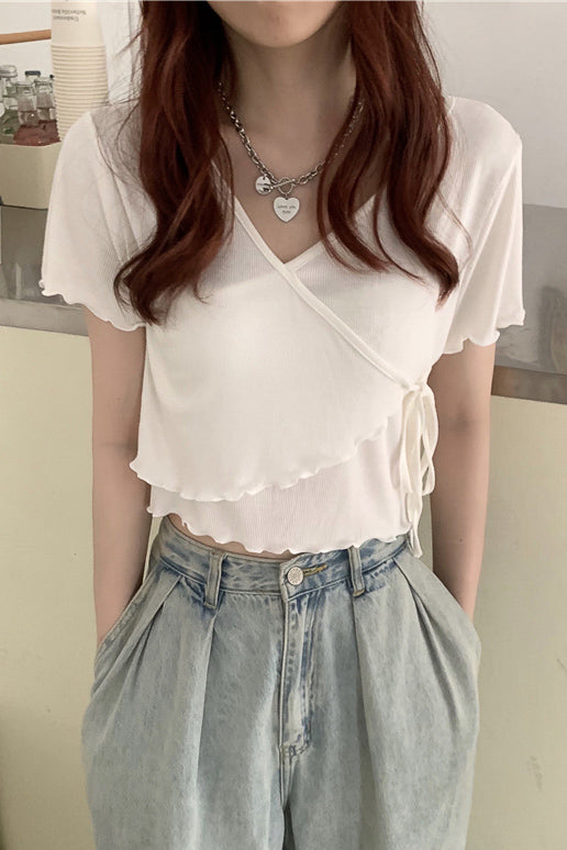 カシュクールデザインメロートップス DAA02493