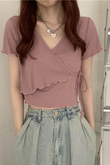 カシュクールデザインメロートップス DAA02493