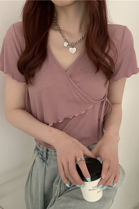 カシュクールデザインメロートップス DAA02493