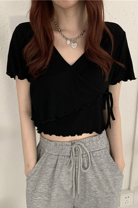 カシュクールデザインメロートップス DAA02493