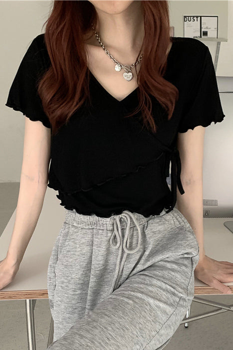 カシュクールデザインメロートップス DAA02493