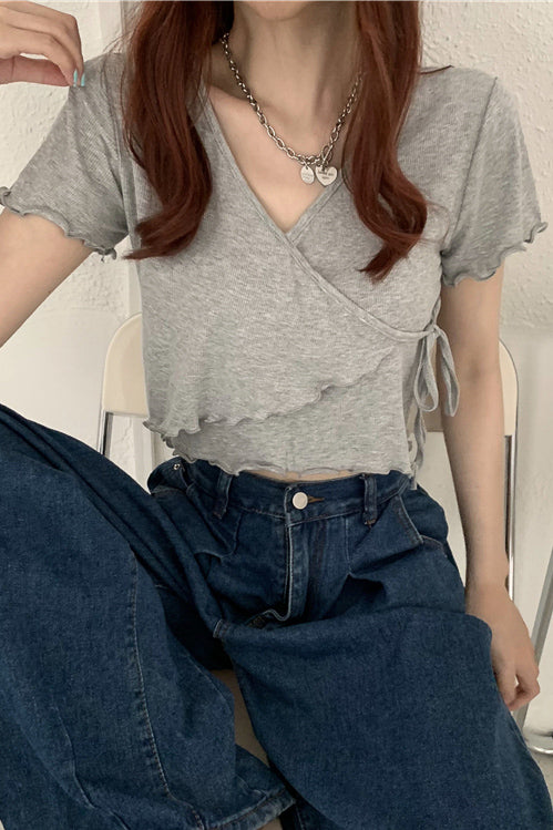 カシュクールデザインメロートップス DAA02493