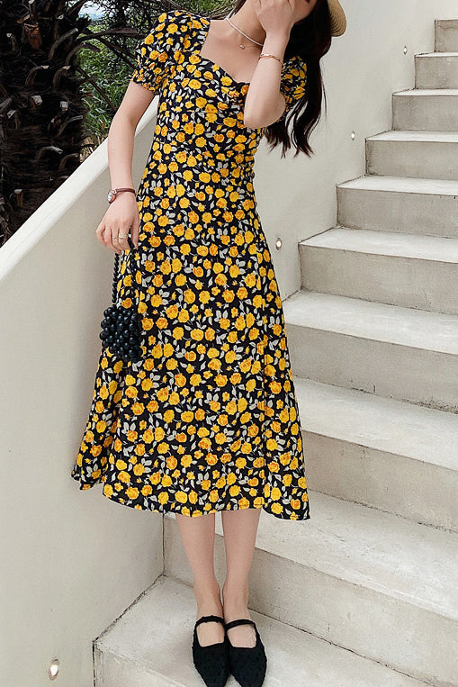 ハートネックフローラルワンピース DPB71059