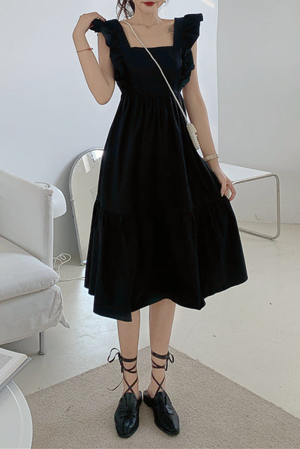 ノースリーブフリルフレアワンピース DPB71138