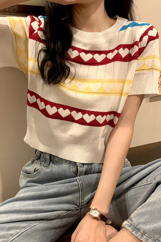 ハートボーダーニットトップス DPB71030