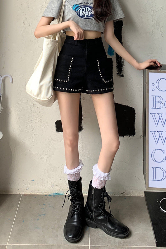スタッズデニムショートパンツ DAA02992