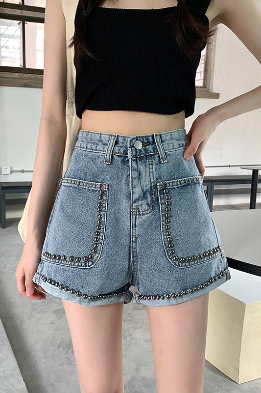 スタッズデニムショートパンツ DAA02992