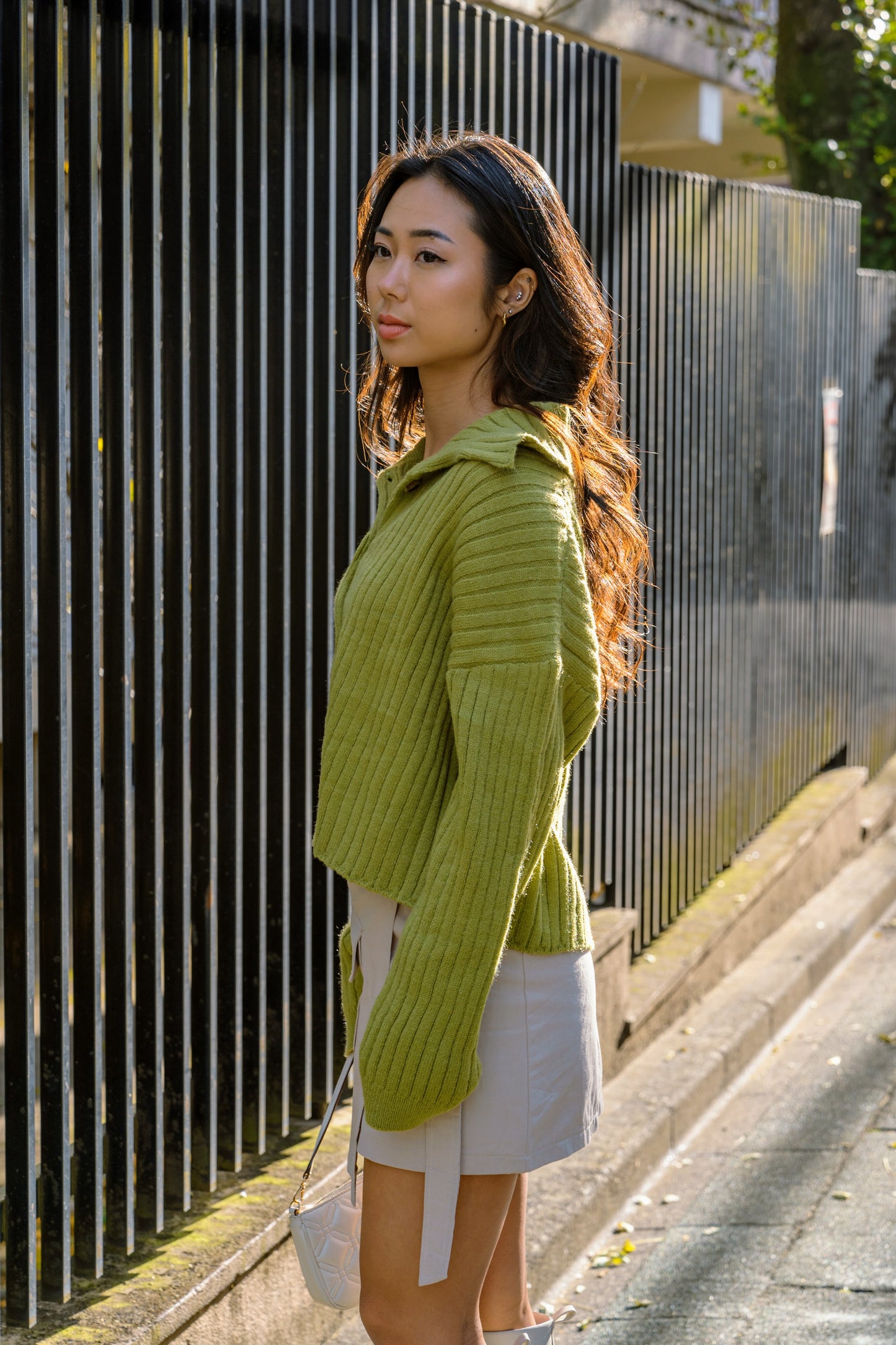 グリーンニットカーディガン DPA94058