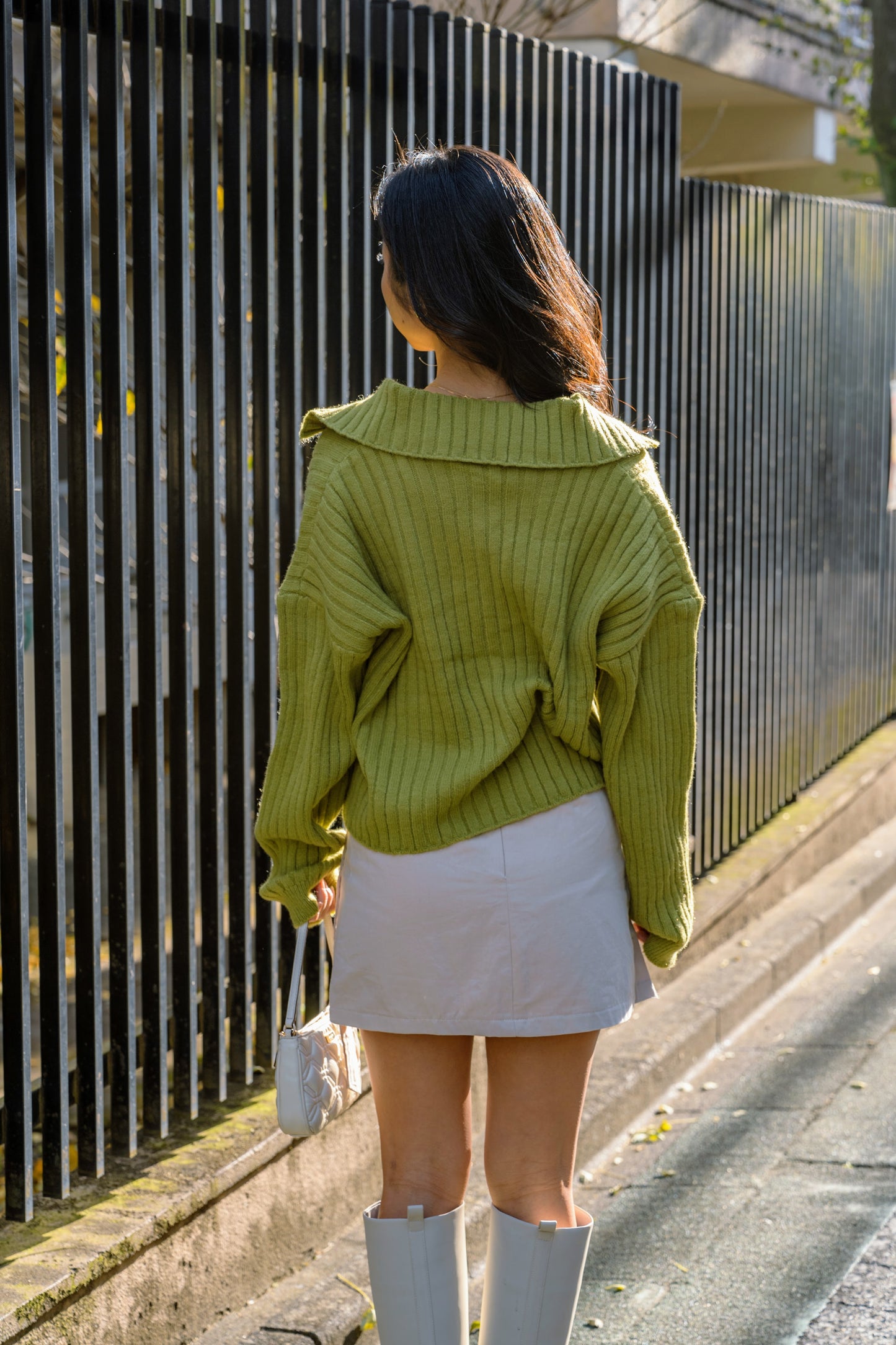 グリーンニットカーディガン DPA94058