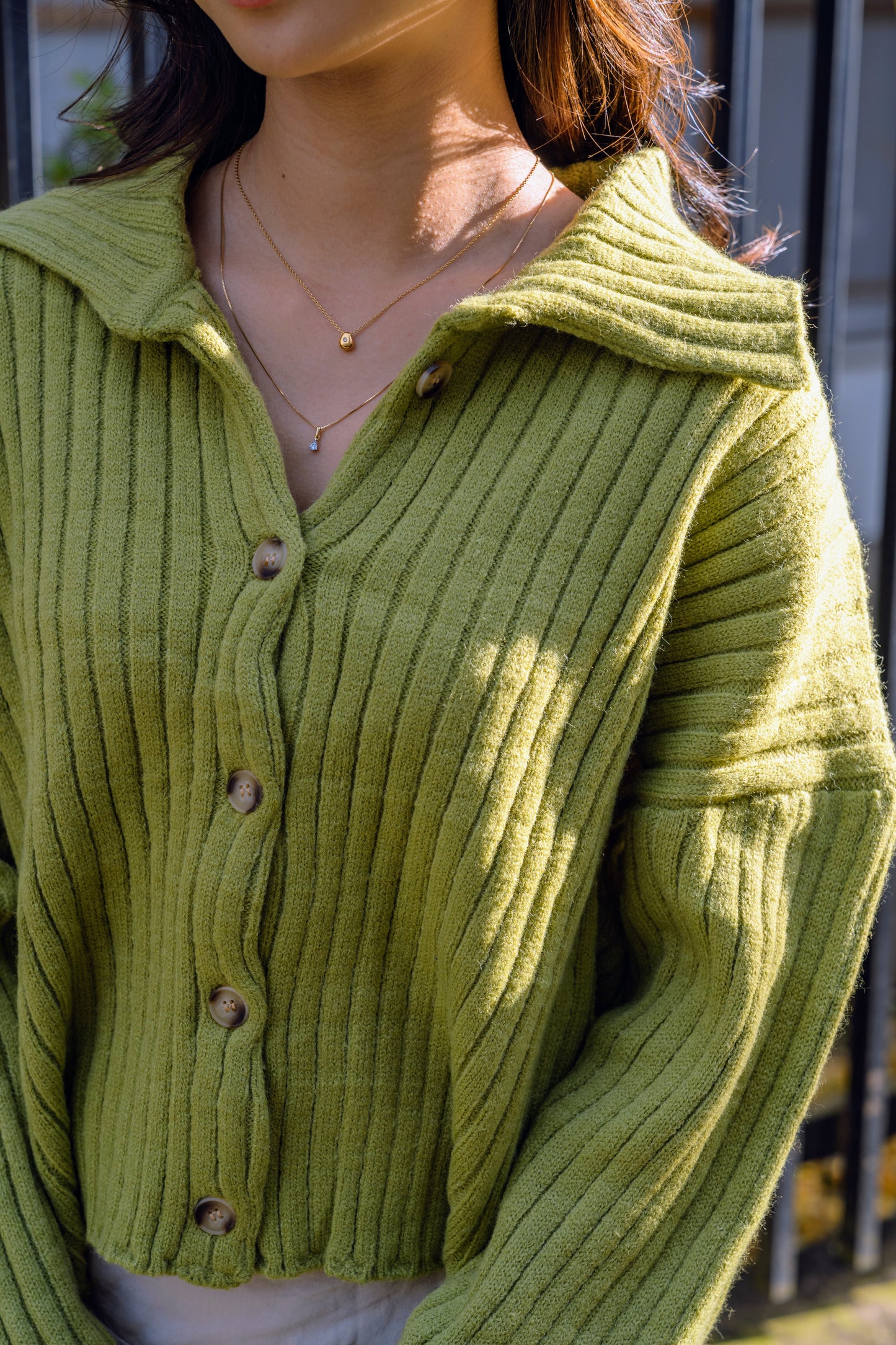 グリーンニットカーディガン DPA94058