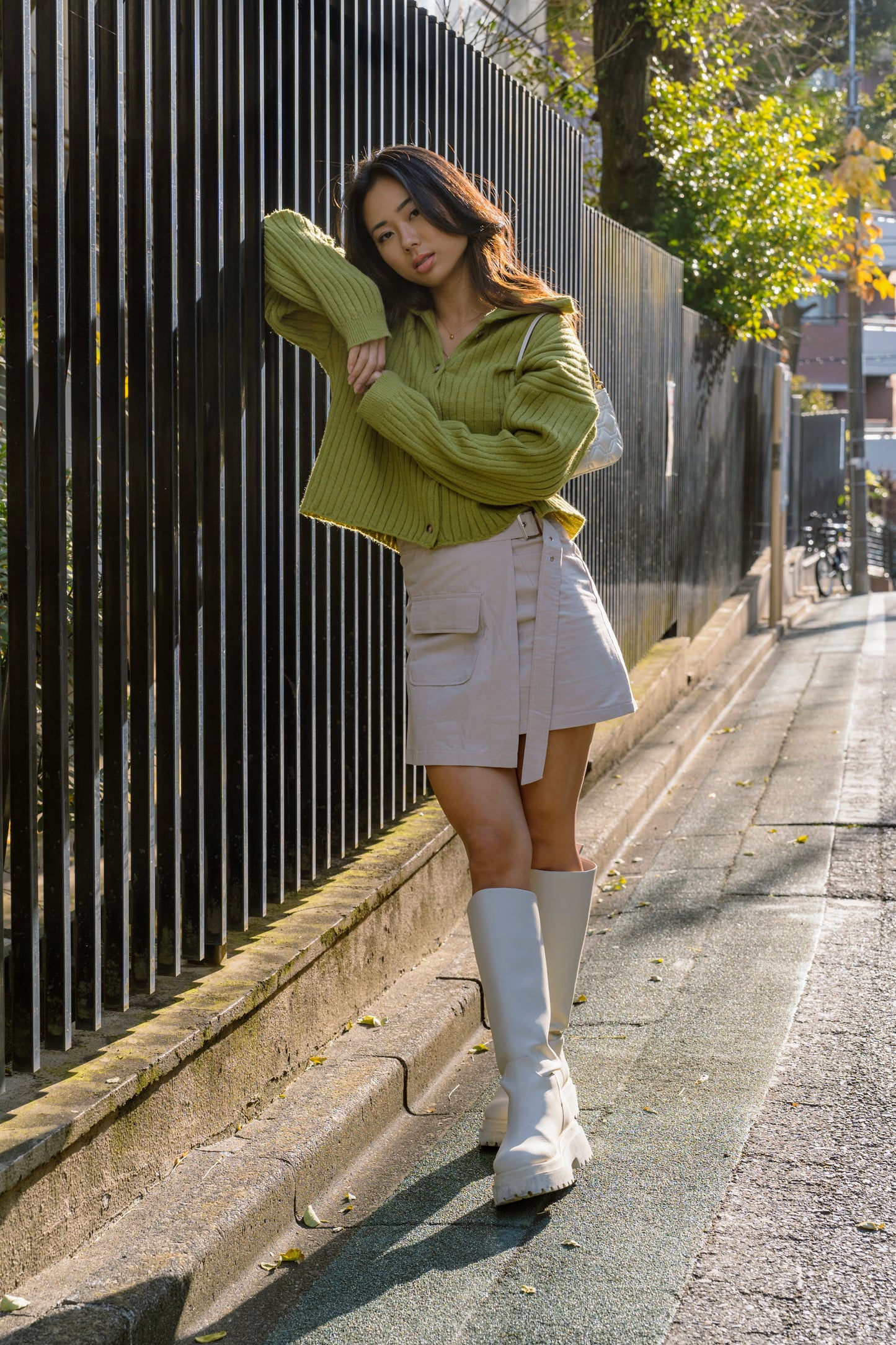 グリーンニットカーディガン DPA94058