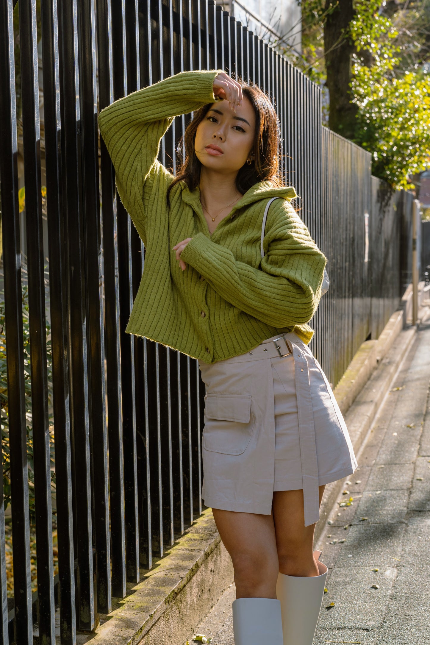 グリーンニットカーディガン DPA94058