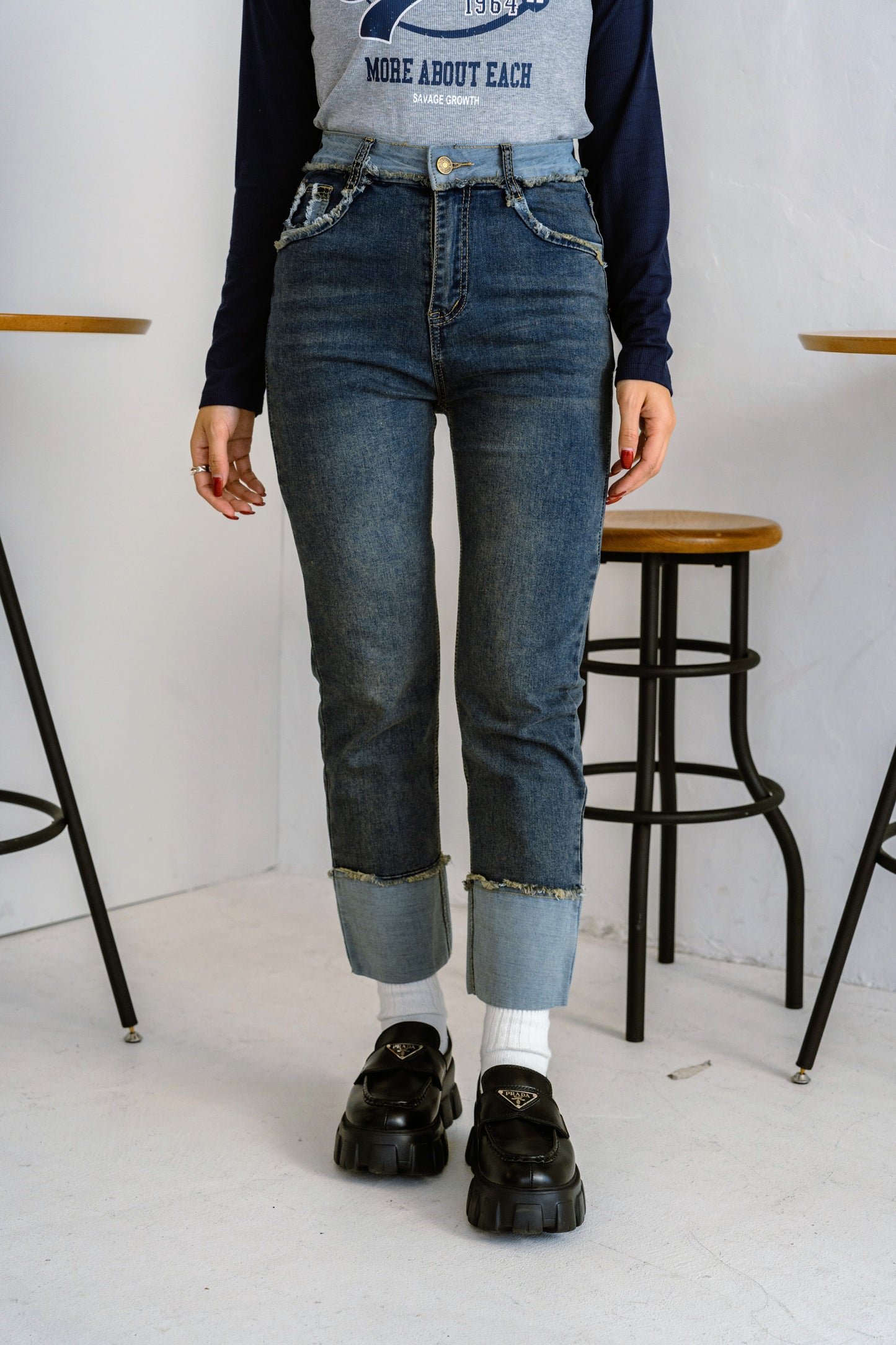 ロールアップデザインデニムパンツ DPB25030