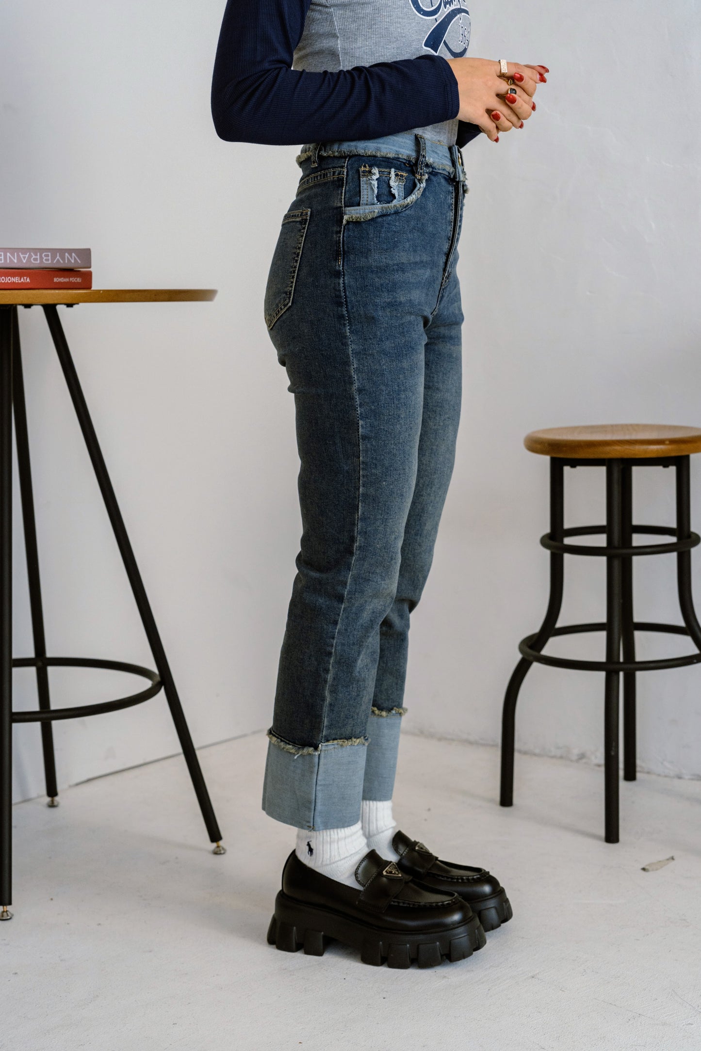 ロールアップデザインデニムパンツ DPB25030