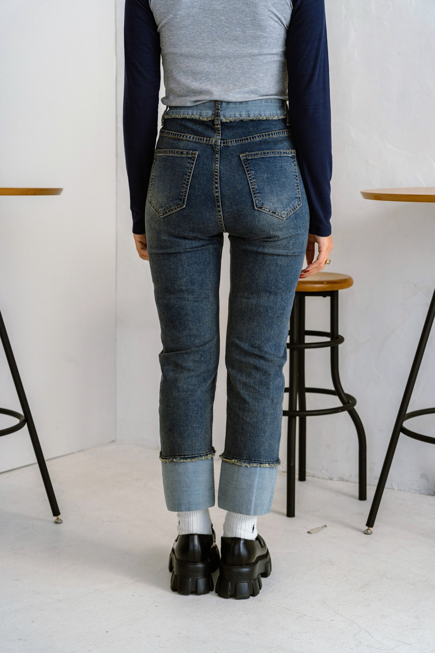 ロールアップデザインデニムパンツ DPB25030