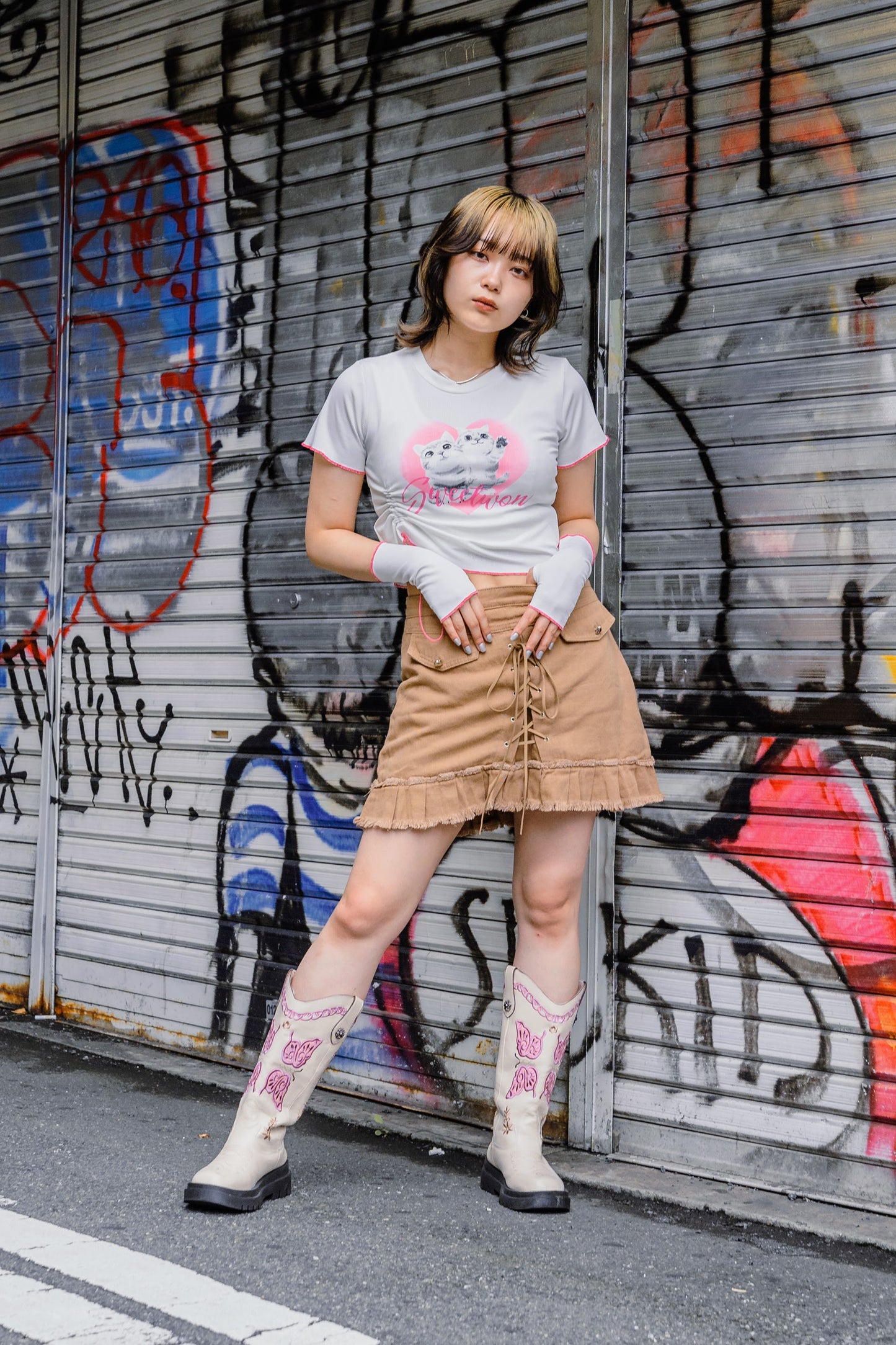キャットクロップドTシャツ DPA20141