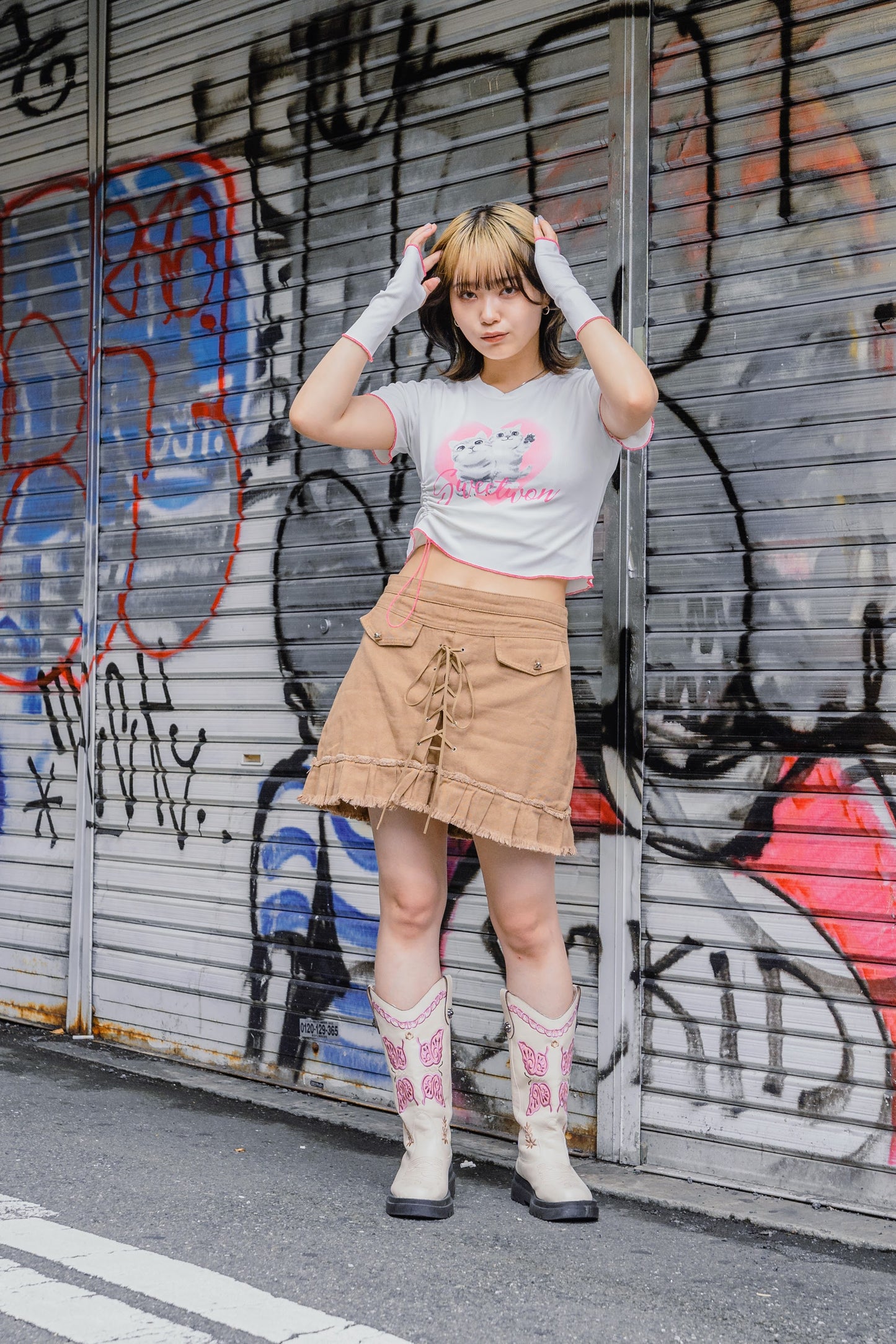 キャットクロップドTシャツ DPA20141