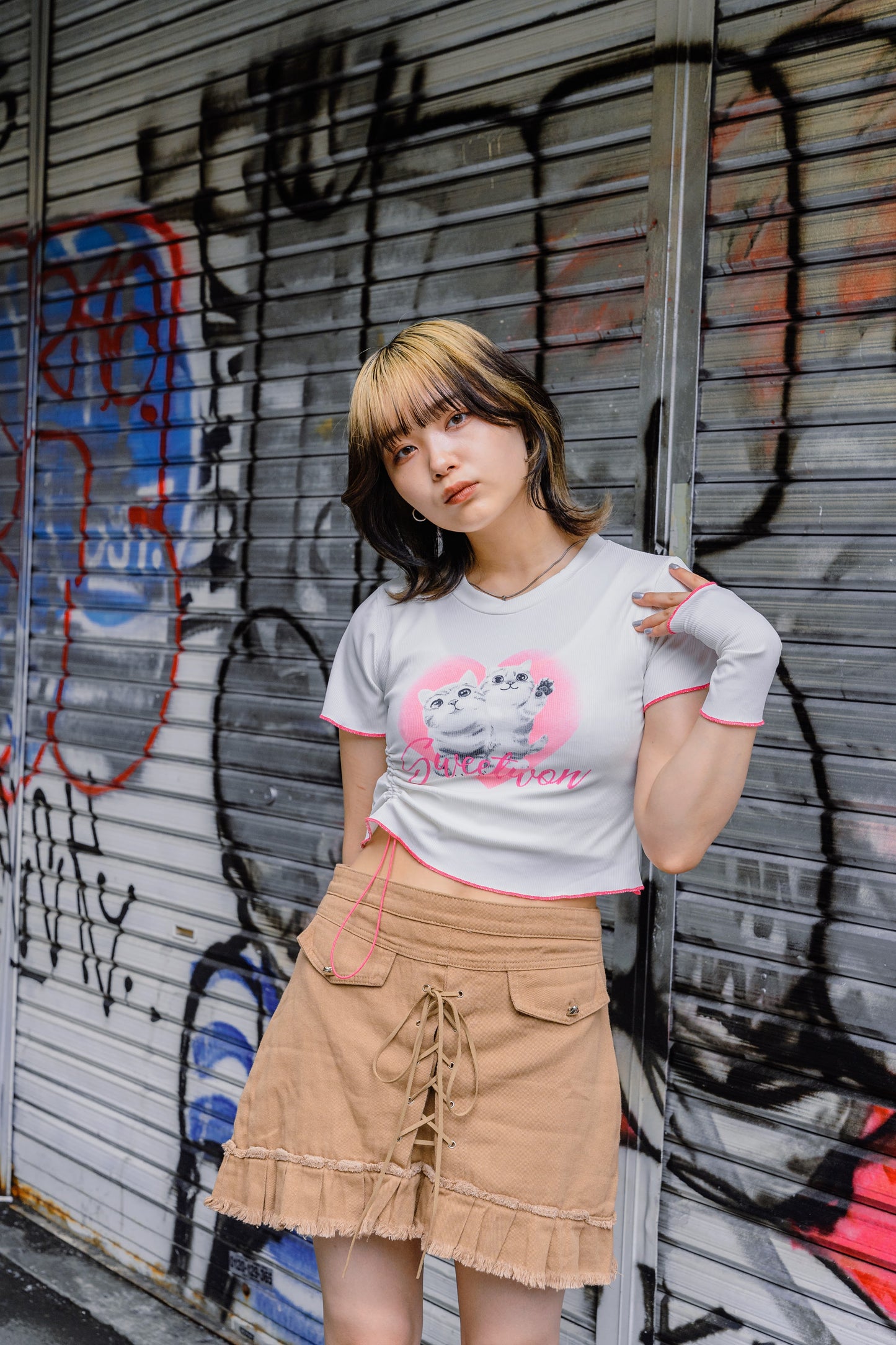 キャットクロップドTシャツ DPA20141