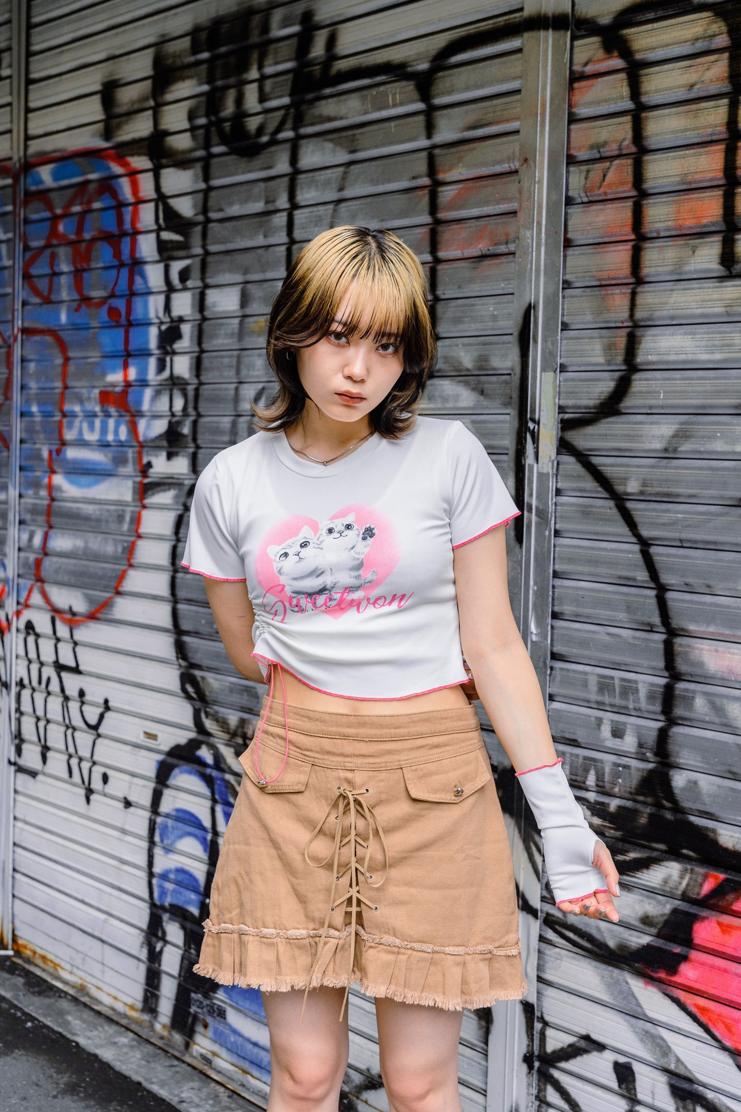 キャットクロップドTシャツ DPA20141