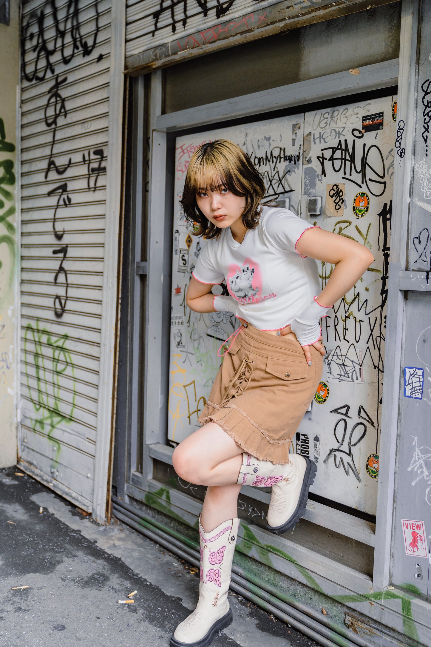キャットクロップドTシャツ DPA20141