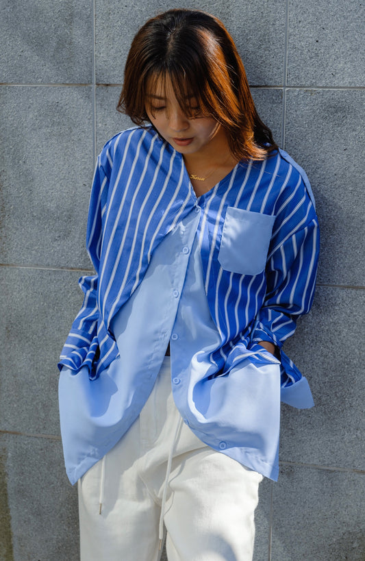 レイヤードストライプシャツ DPB11044