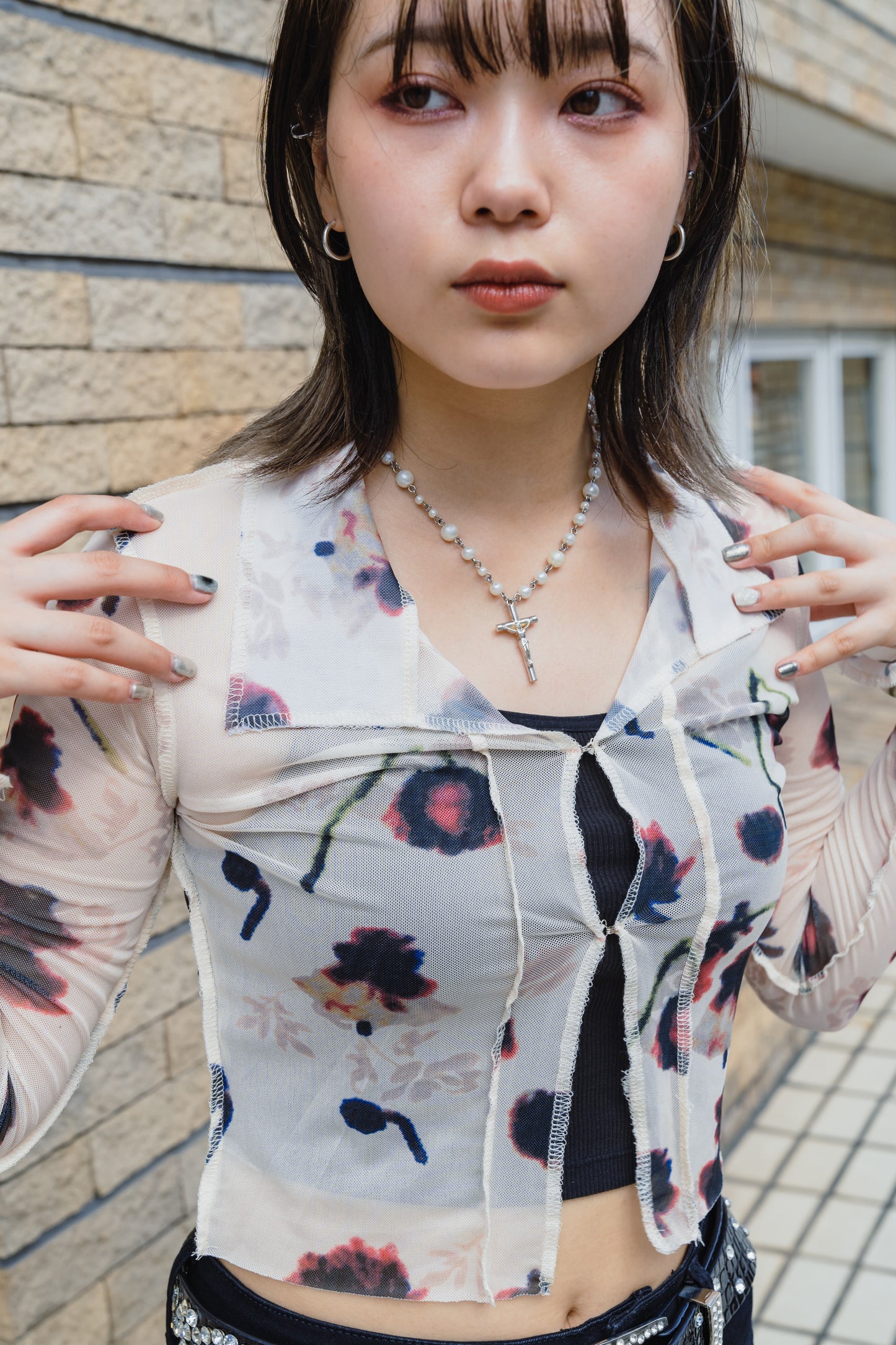 フラワーメッシュトップス DPA20110