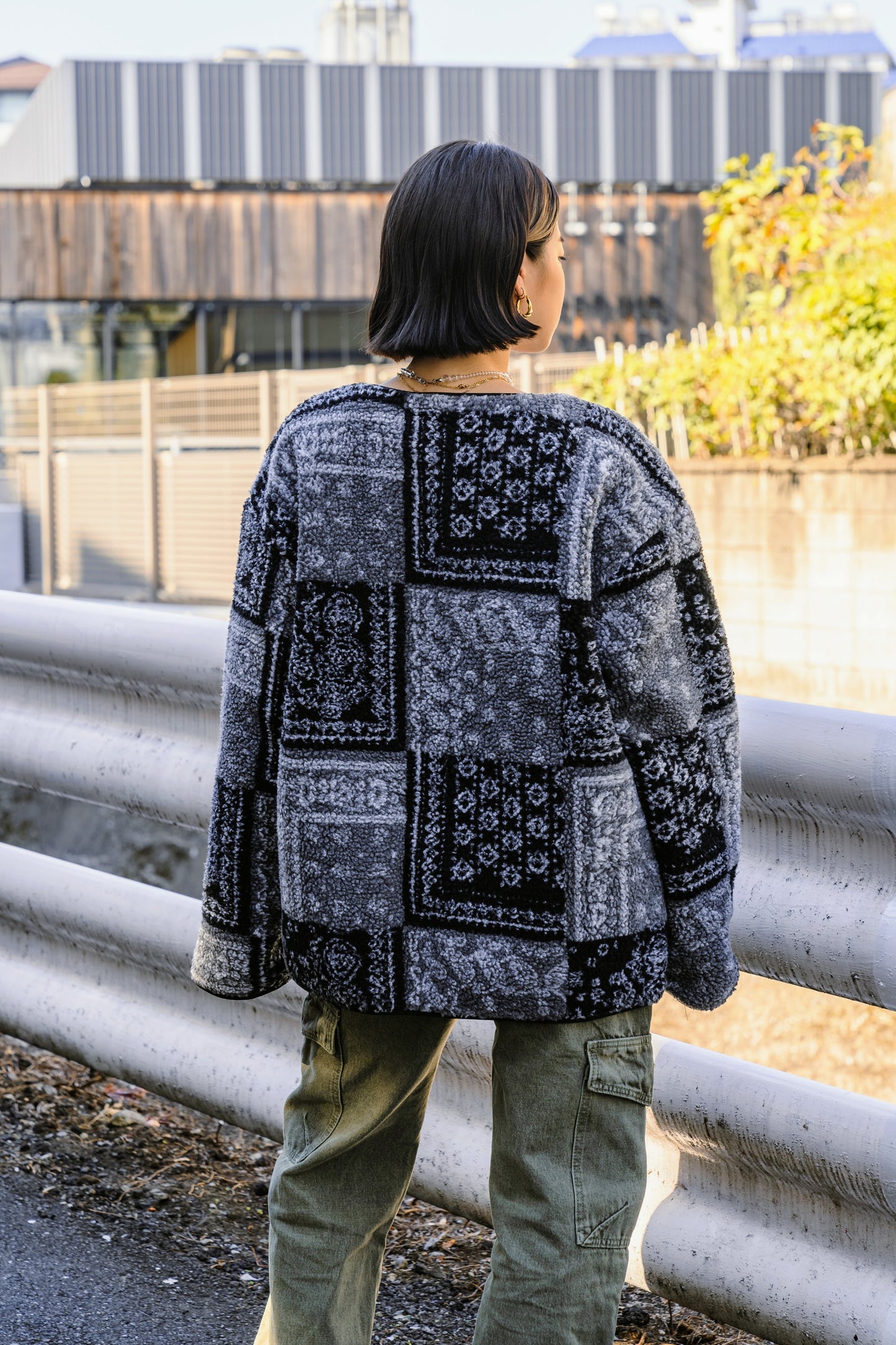 ノーカラーブロックジャケット DPB19059