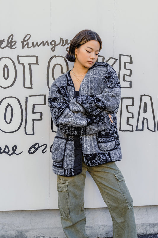 ノーカラーブロックジャケット DPB19059