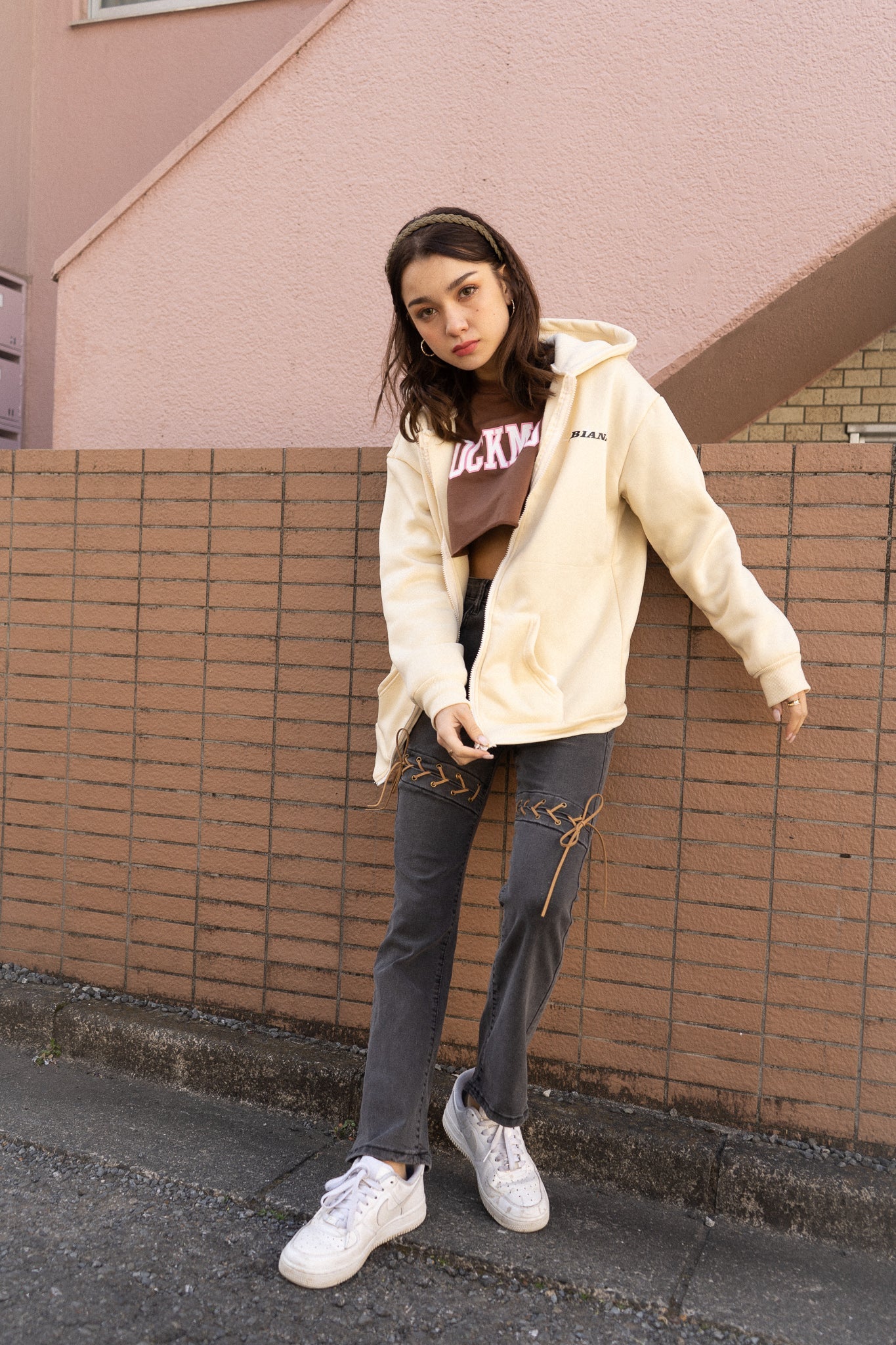 レースアップデニムパンツ DPB71163