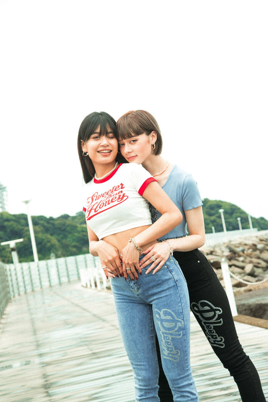 Dleepyストーンフレアデニムパンツ DDA00002